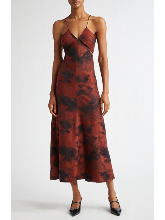 Bite Studios Dresses & Skirts - BITE Studios Aquilone Women's Strap Cutout Jacquard Midi Dress Size UK 14/US 10